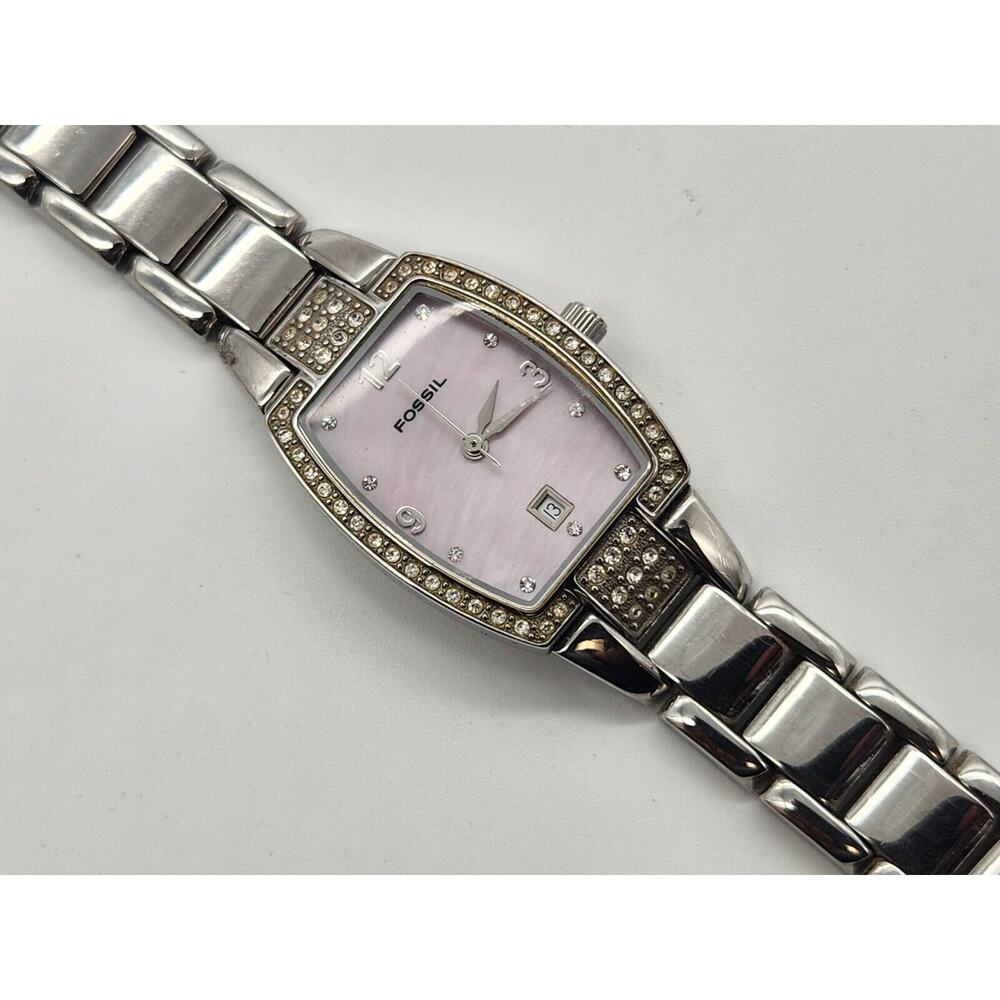 New Battery Fossil F2 Silver Tone Womens Watch ES-1404
